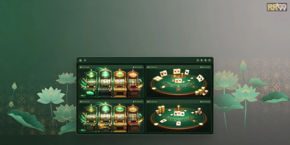 Minh họa khái niệm casino 69vn với giao diện hiện đại và yếu tố bảo mật